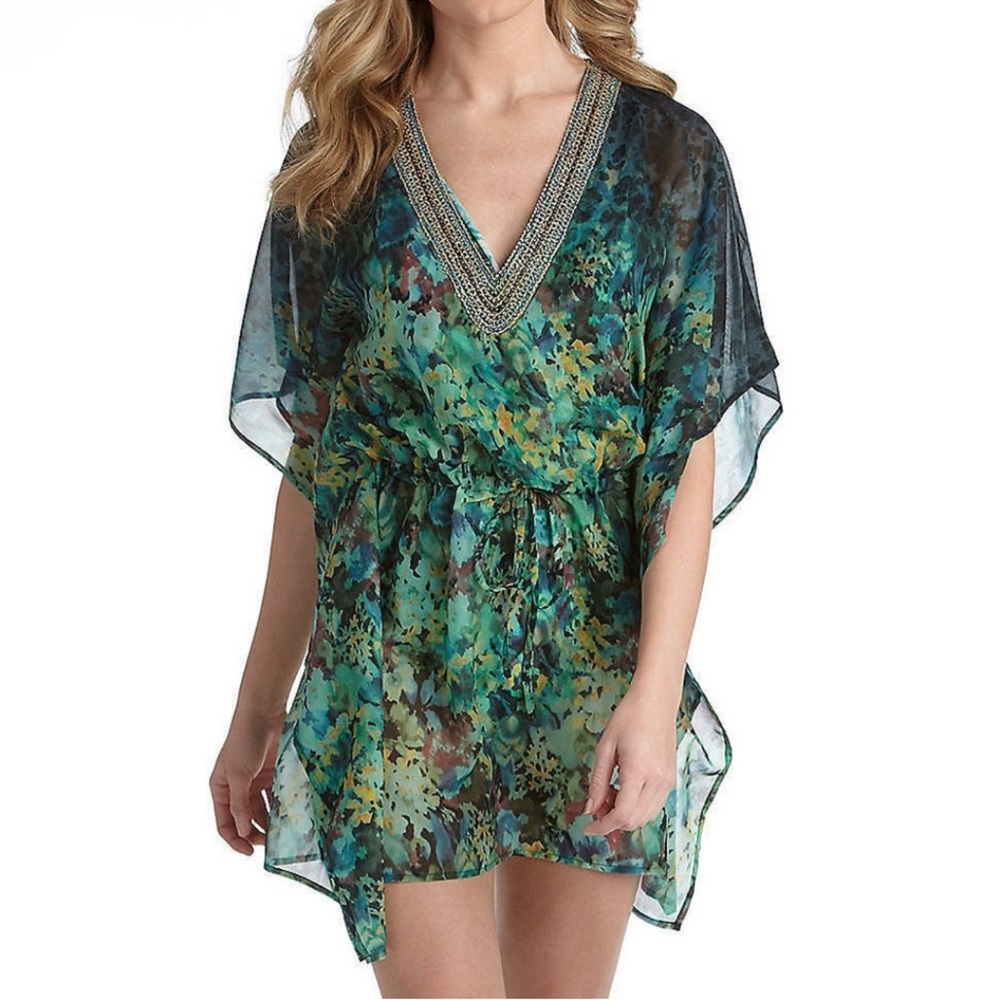 Floral Green Swim Cover-Up